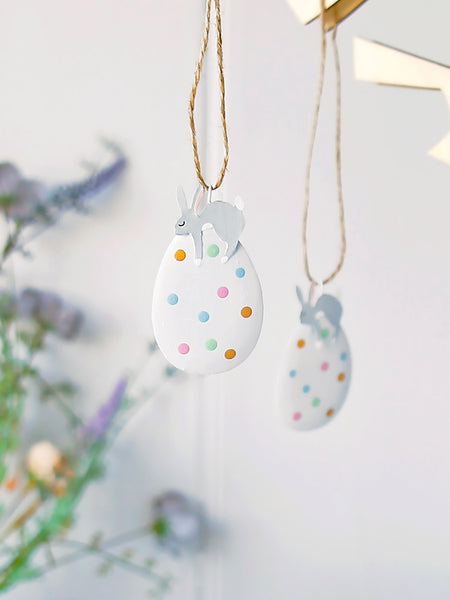Polkadot Easter Egg Rabbit Hanging Decoration