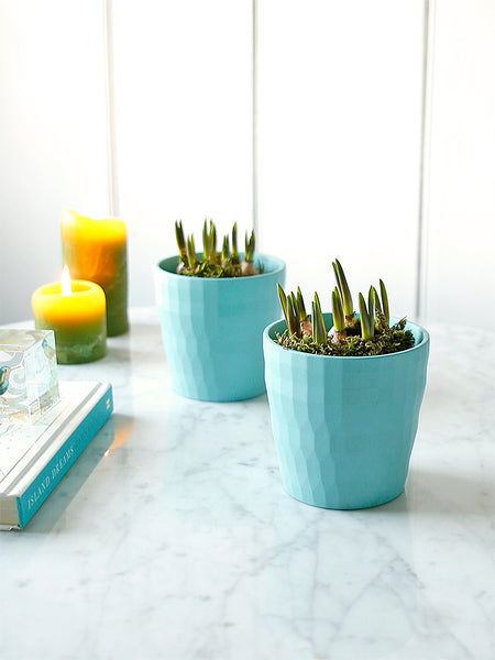 Turquoise Ripple Plant Pot