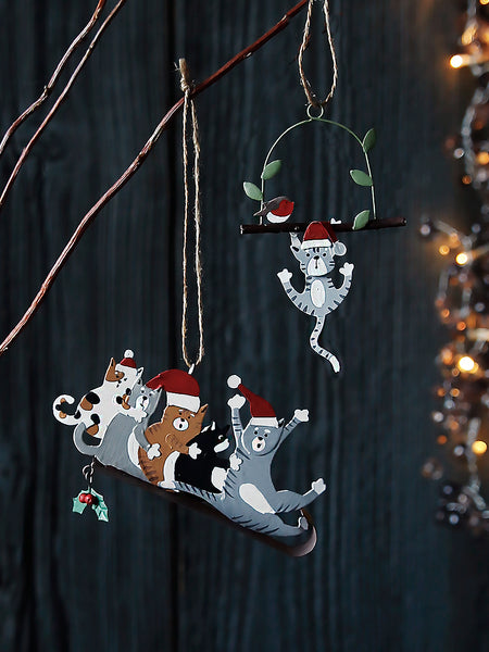 Christmas Cats Hanging Decorations