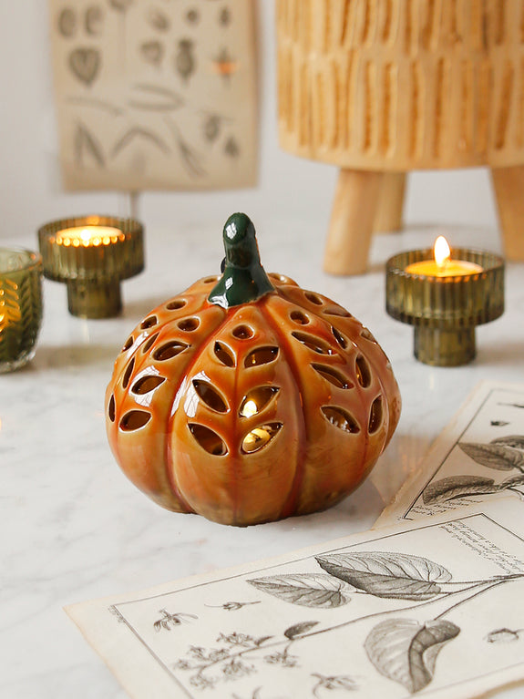 Autumn Leaves Cut Out Light Up Pumpkin