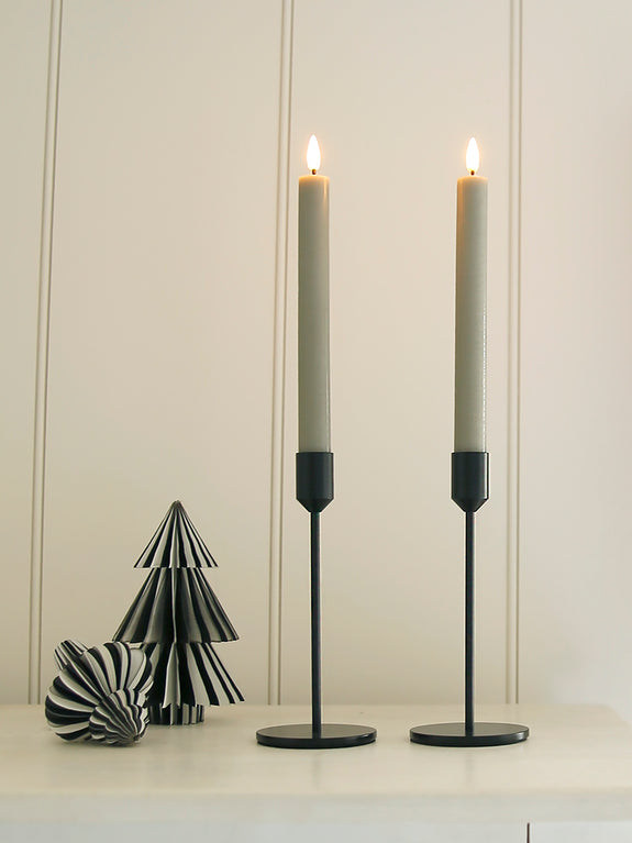 Black Metal Candlestick Set