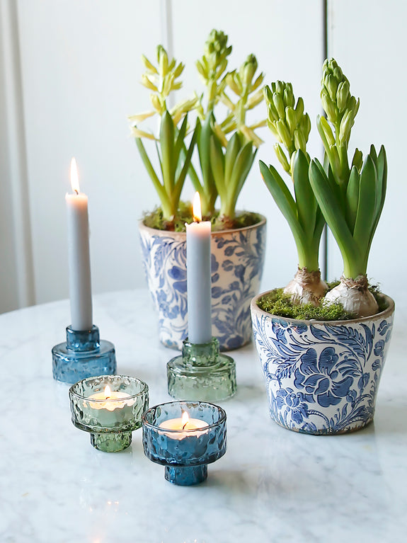 Ripple Two Way Coloured Glass Candleholder