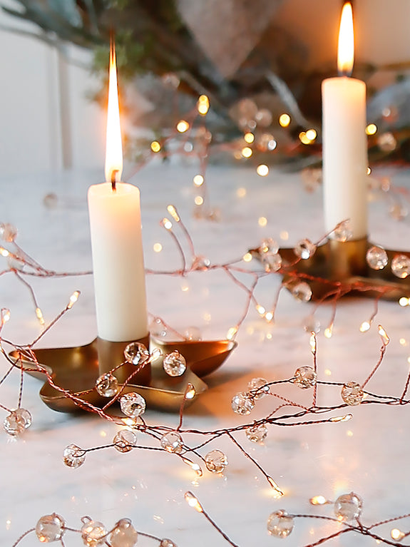 Bronze Crystal Cascade String Lights