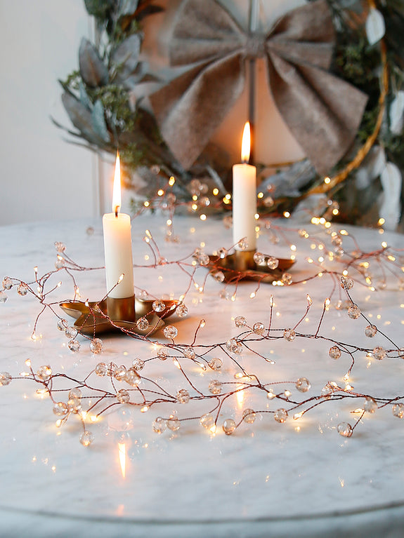 Bronze Crystal Cascade String Lights