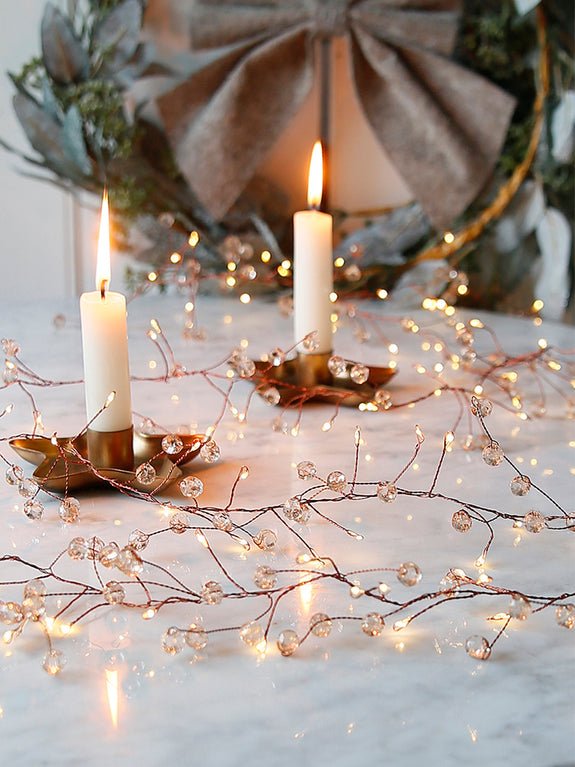 Bronze Crystal Cascade String Lights