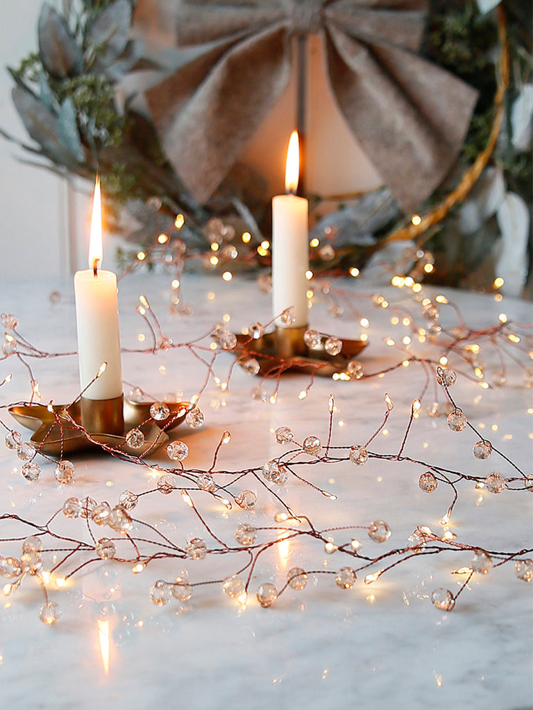 Bronze Crystal Cascade String Lights