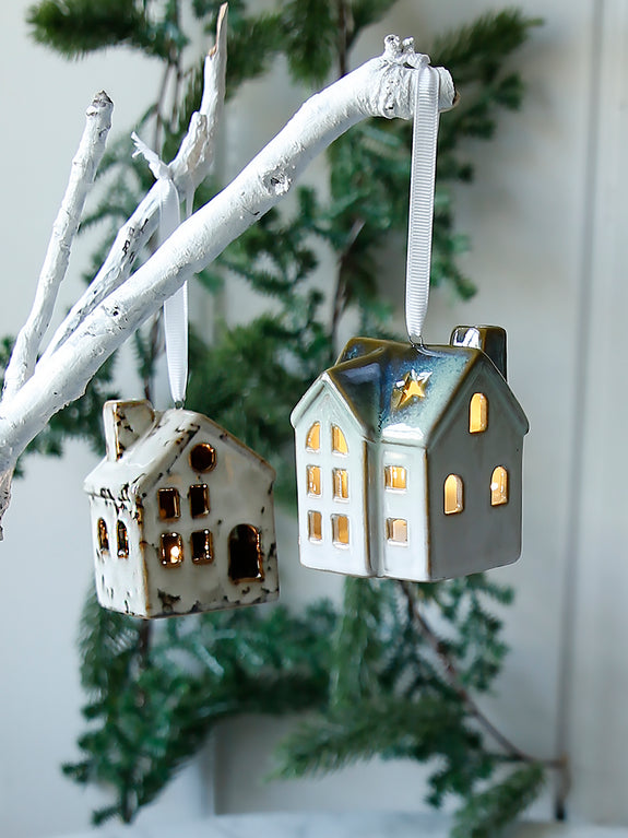 Hanging Ceramic Light Up House