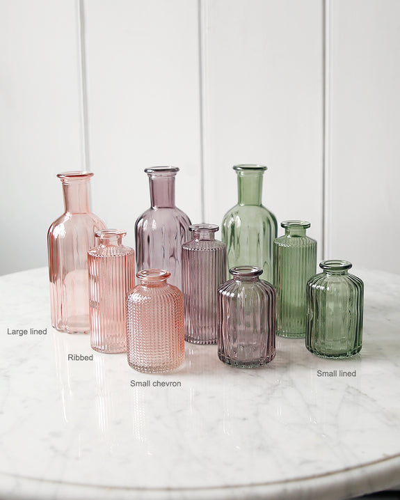 Coloured Glass Bottle Vase Collection