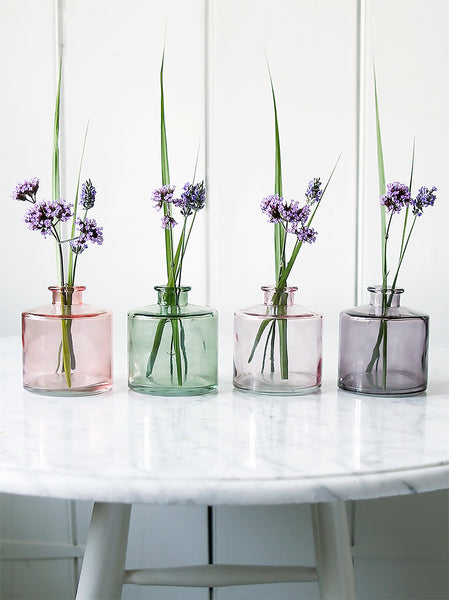 Coloured Glass Inkwell Bottle Vase