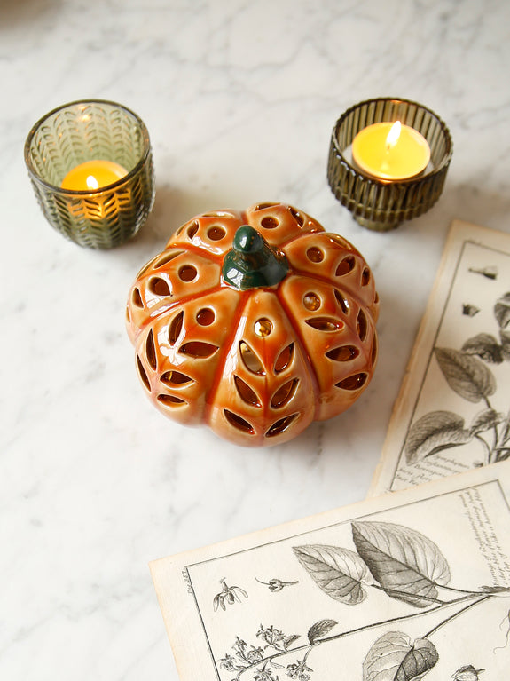 Autumn Leaves Cut Out Light Up Pumpkin