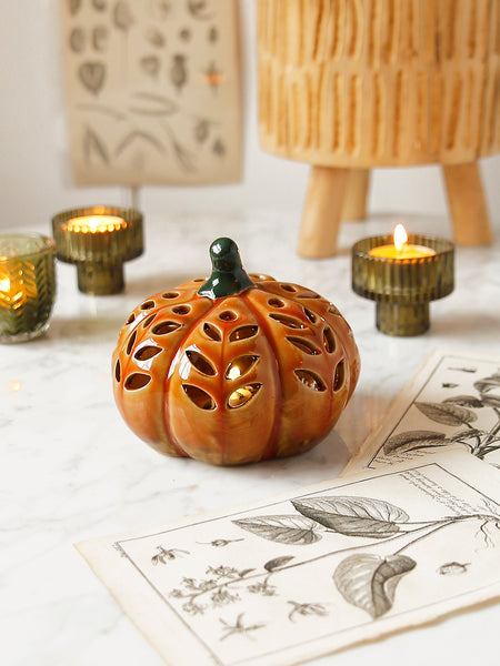 Autumn Leaves Cut Out Light Up Pumpkin