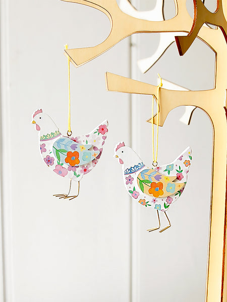 Easter Floral Chicken Hanging Decoration