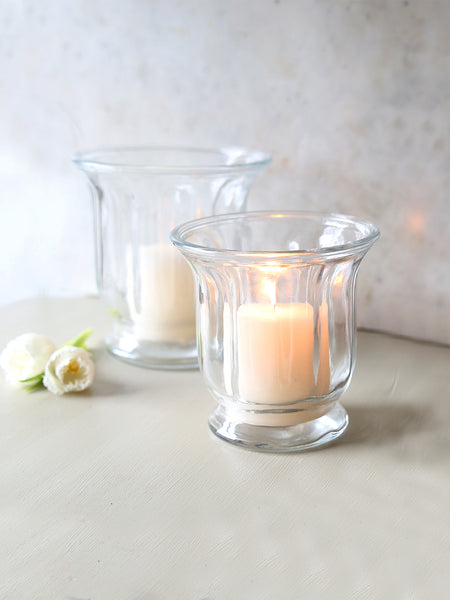 Fluted Glass Hurricane Vase