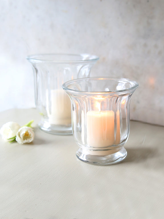 Fluted Glass Hurricane Vase