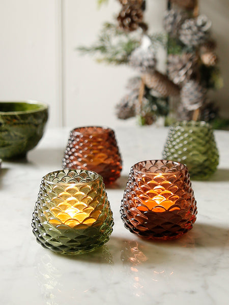 Pinecone Glass Tealight