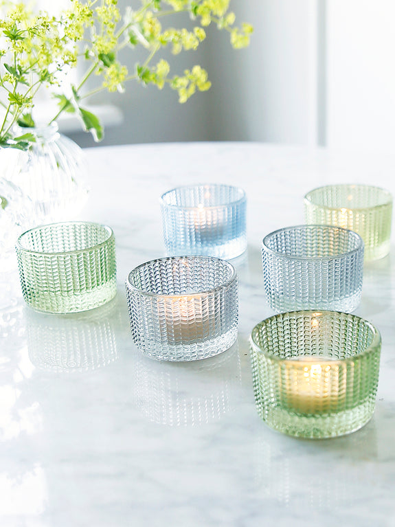 Chevron Glass Tealight Holder