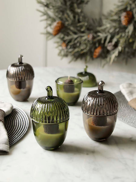 Glass Acorn Tealight