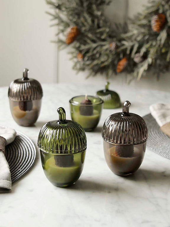 Glass Acorn Tealight