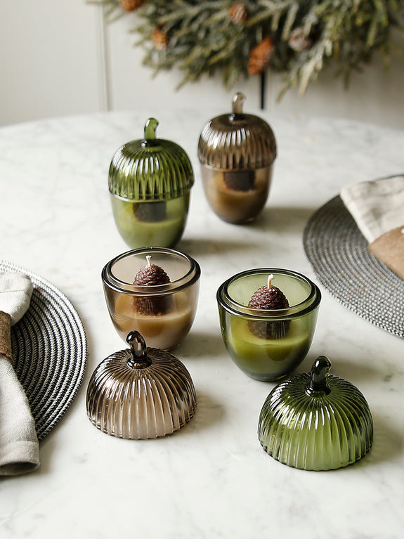 Glass Acorn Tealight
