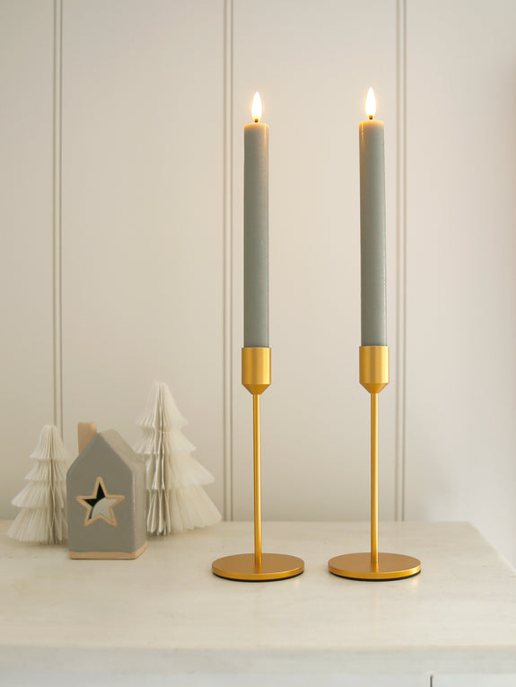 Gold Metal Candlestick Set