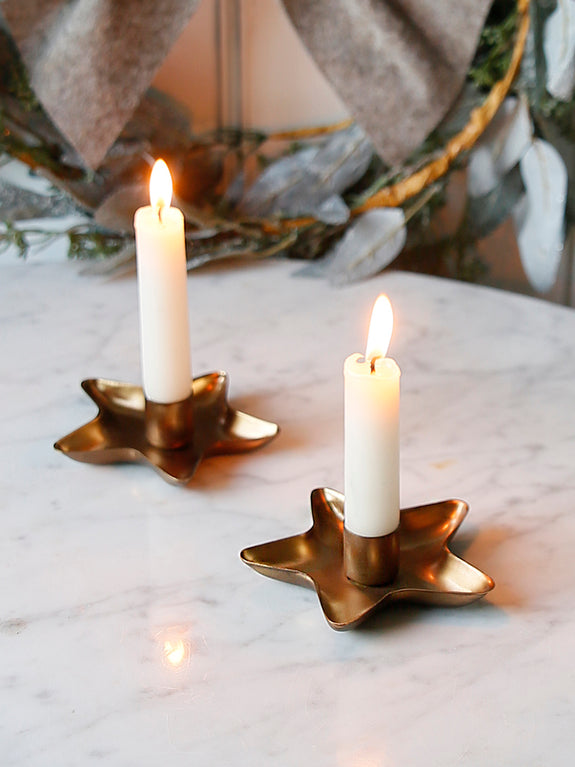 Gold Star Metal Candle Holder