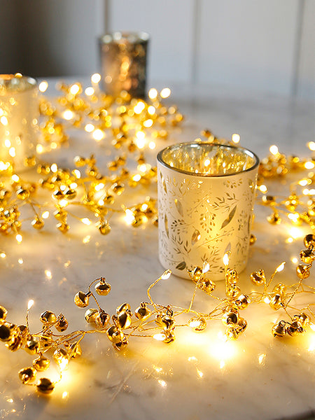 Gold Bells LED Light Garland