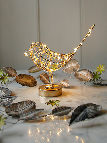 Gold Robin Light Decoration