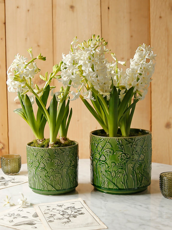 Green Pastures Glazed Plant Pot