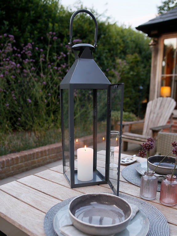 Grey Metal Lantern