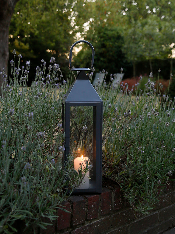 Grey Metal Lantern