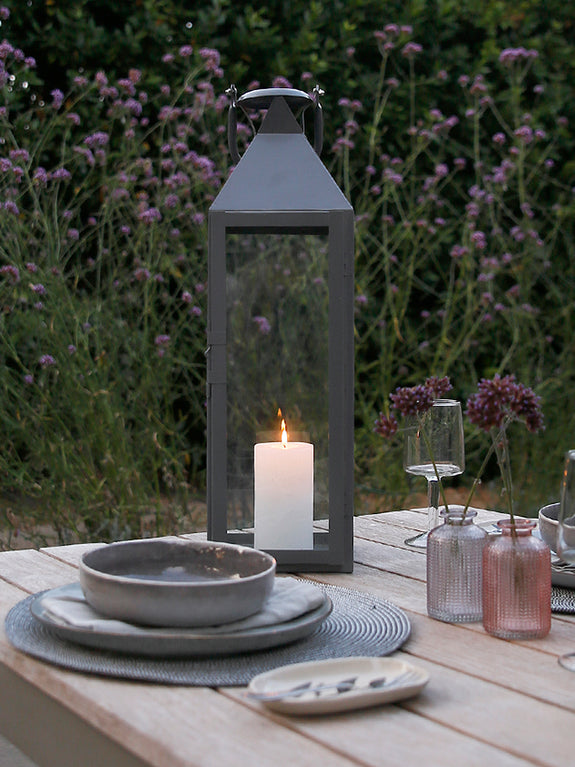 Grey Metal Lantern