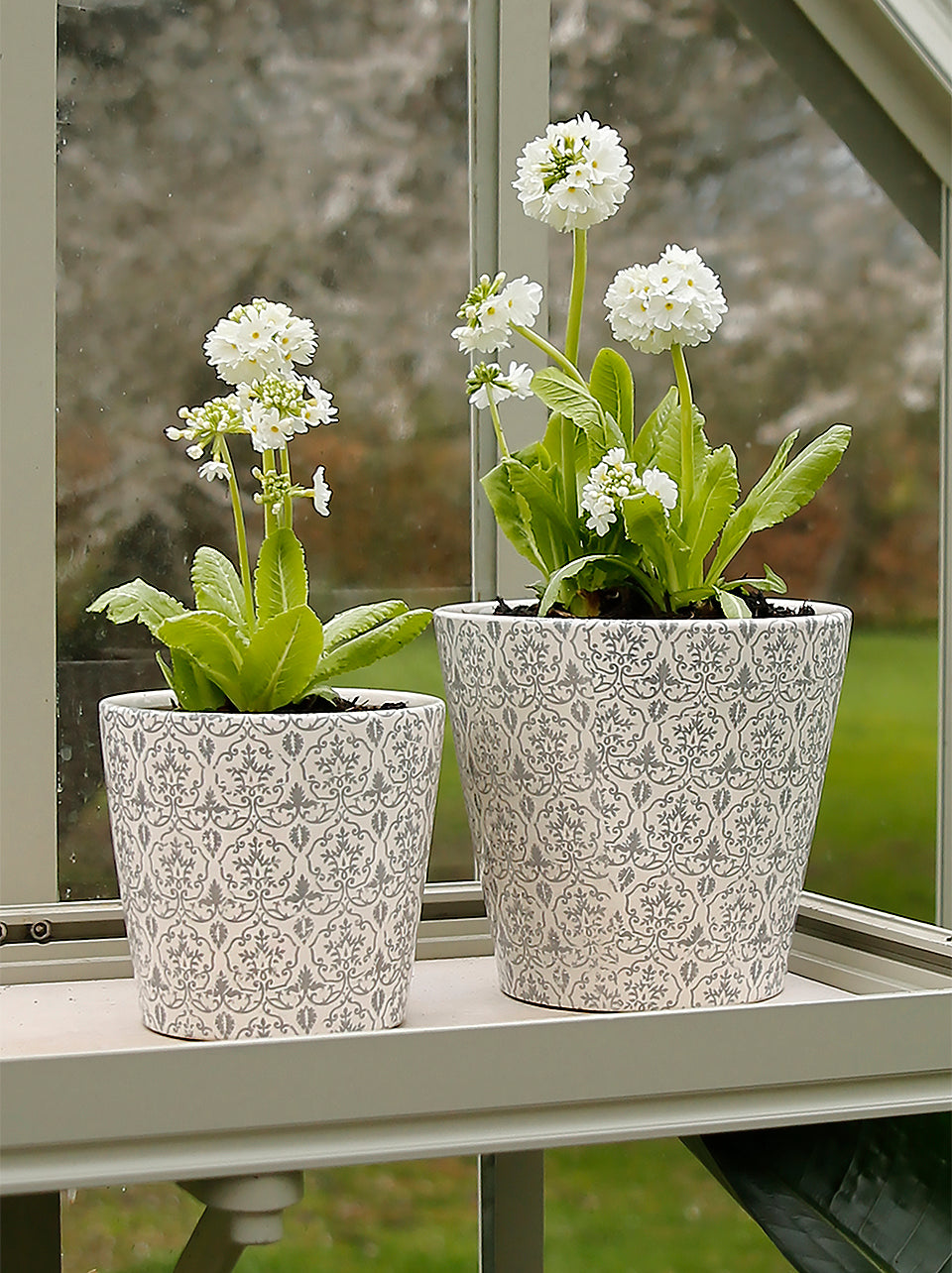 vintage plant pot Grey Vintage Floral Plant Pot – Clem & Co