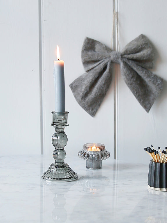 Coloured Glass Lined Candlestick Holder