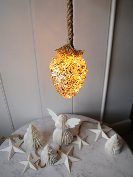 Illuminated Pinecone LED Hanging Decoration