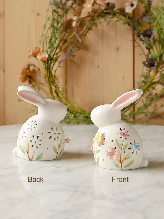 Light Up Ceramic Easter Rabbit Decoration