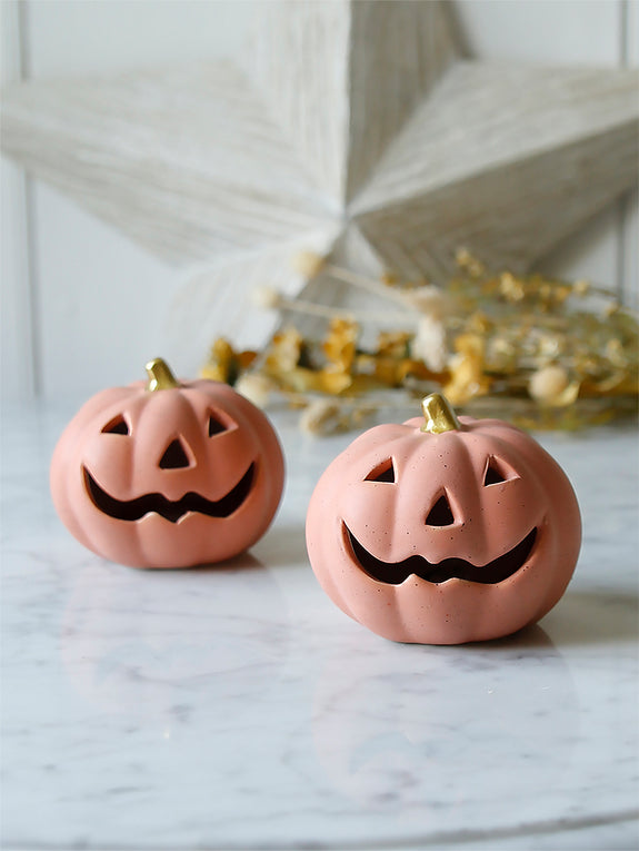 Halloween Light Up Ceramic Pumpkin