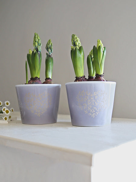 lilac indoor plant pots Lilac Floral Heart Pot – Clem & Co