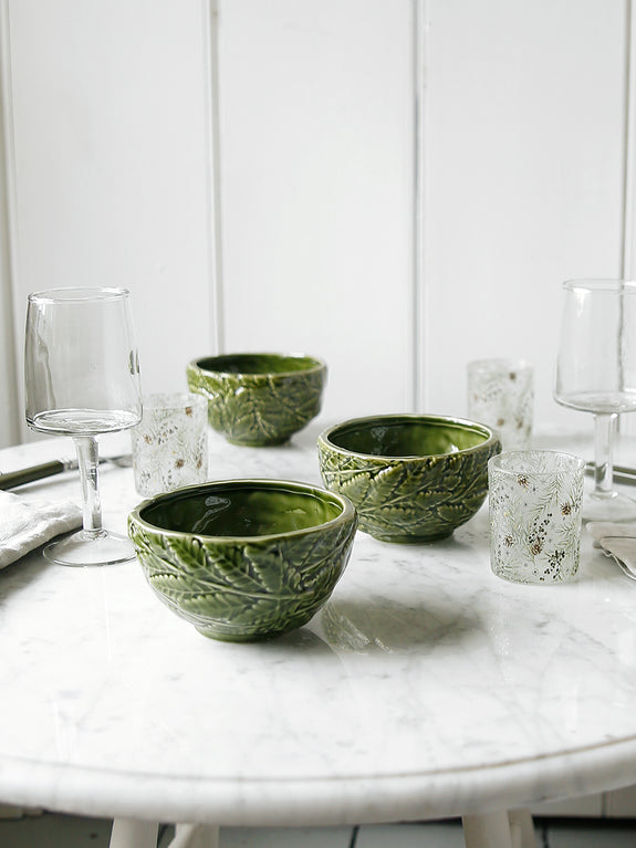 Little Evergreen Leaves Ceramic Bowl