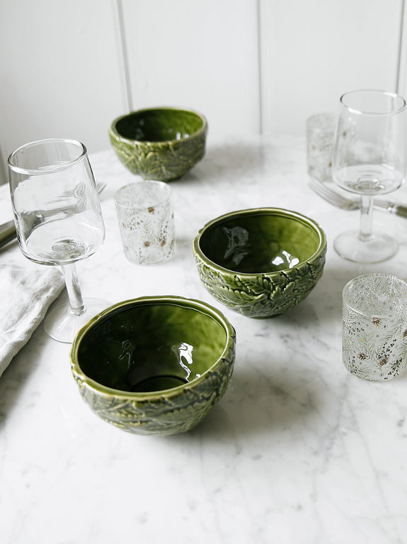 Little Evergreen Leaves Ceramic Bowl