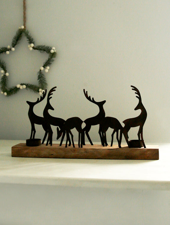 Reindeer Family Tealight Holder