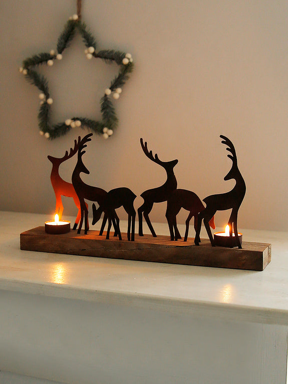 Reindeer Family Tealight Holder