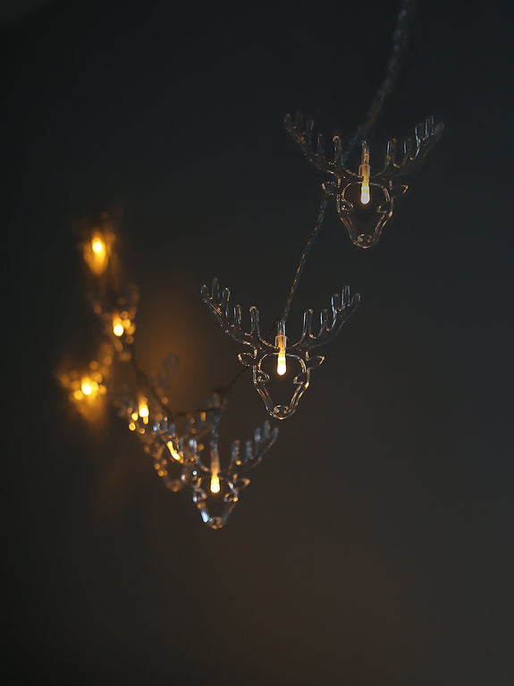 Reindeer Head String Lights