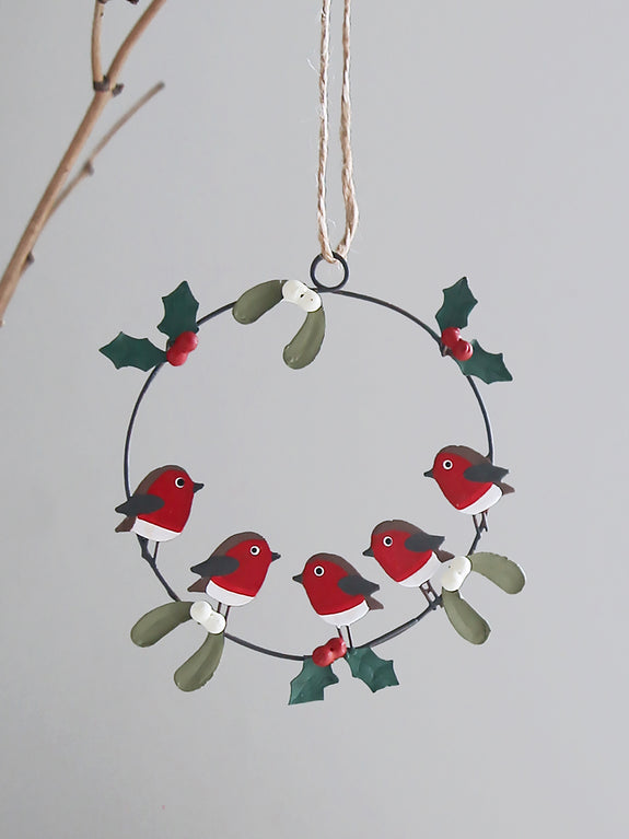 Robin Flock Tree Decoration