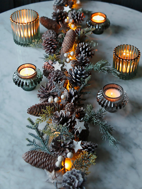 Spruce and Stars Assorted Pinecone Light Garland