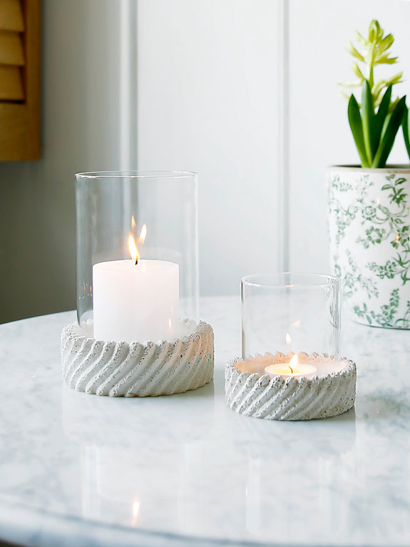 Stone Hurricane Candle Holder