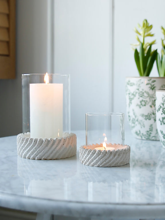 Stone Hurricane Candle Holder