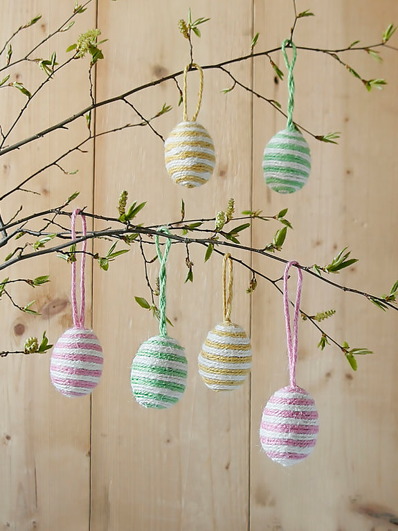 Stripe Jute Easter Egg Set Of Six