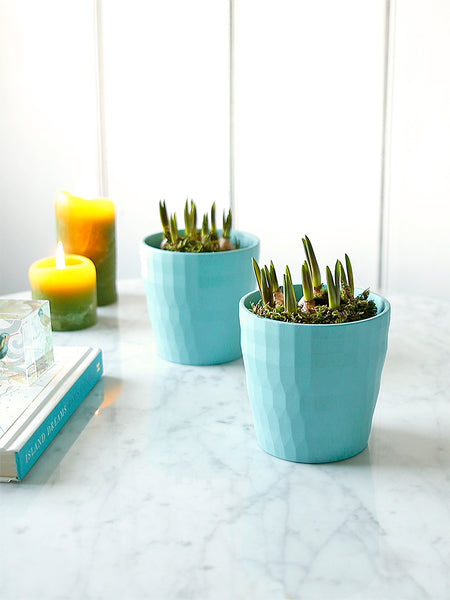 teal indoor plant pots Turquoise Ripple Plant Pot – Clem & Co
