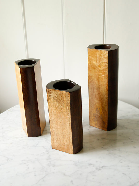 Two Tone Wooden Vase Collection