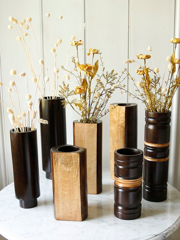 Two Tone Wooden Vase Collection
